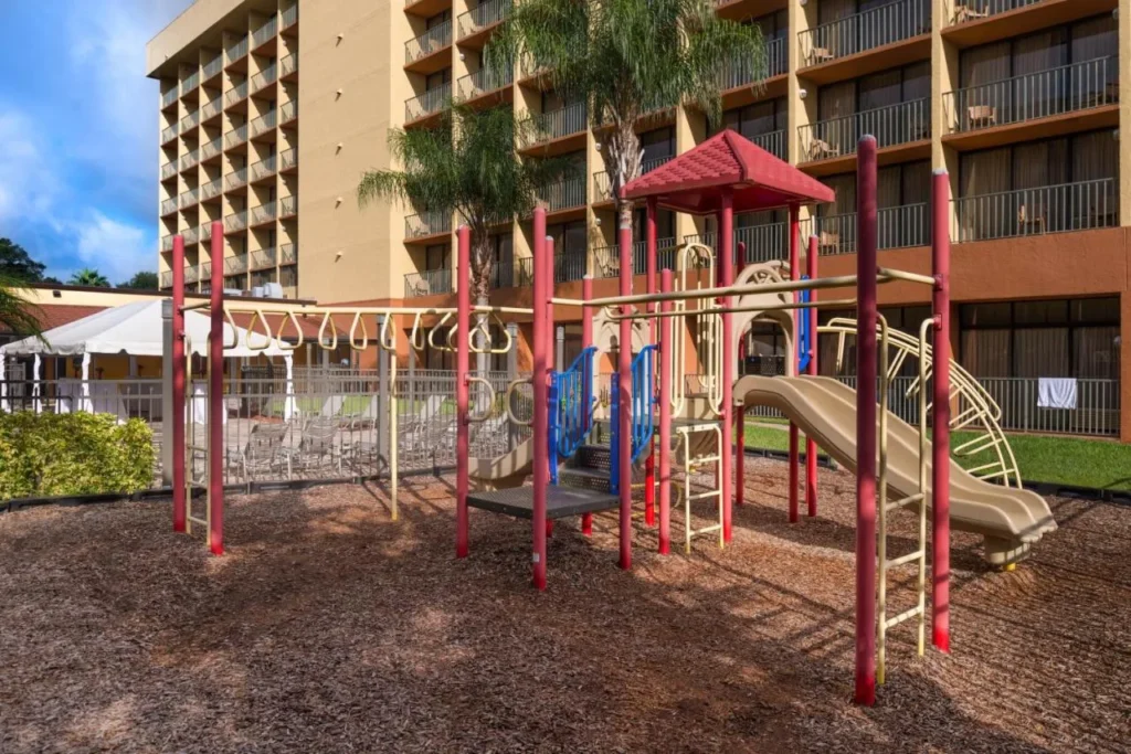 Children's playground beside the balcony tower at Holiday Inn and Suites Orlando SW Celebration Area