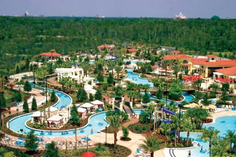 Long winding lazy river and pools at Holiday Inn Club Vacations at Orange Lake Resort