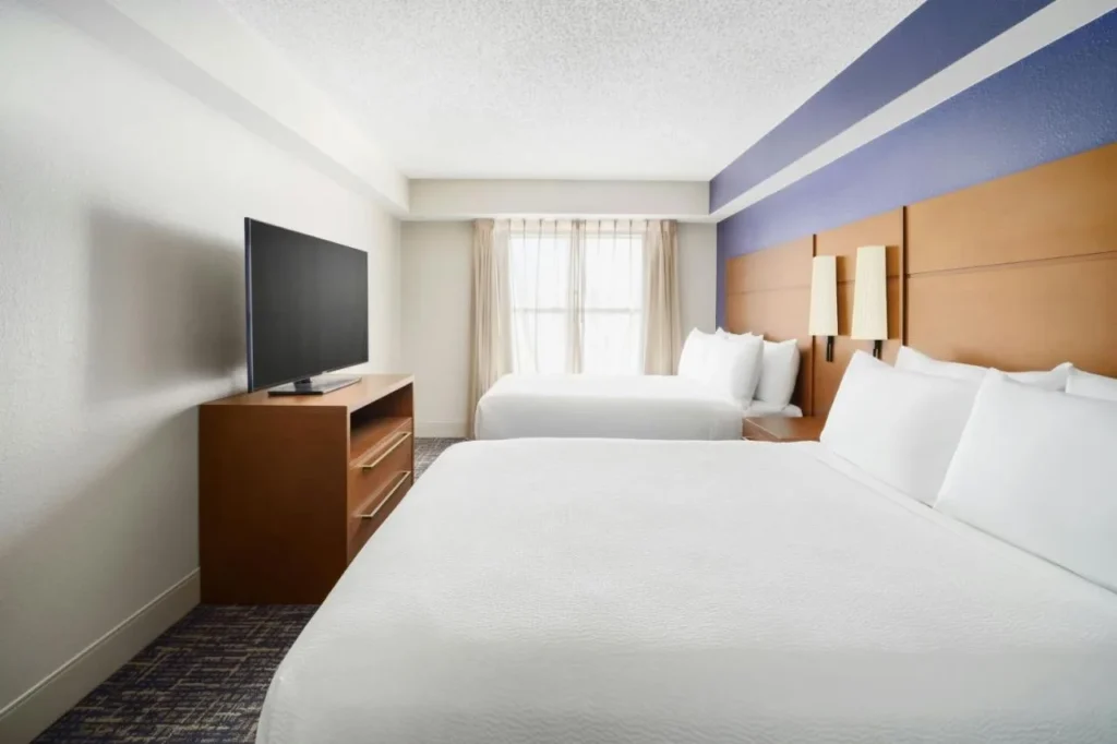 Suite bedroom with two queen beds at Residence Inn Orlando Lake Buena Vista