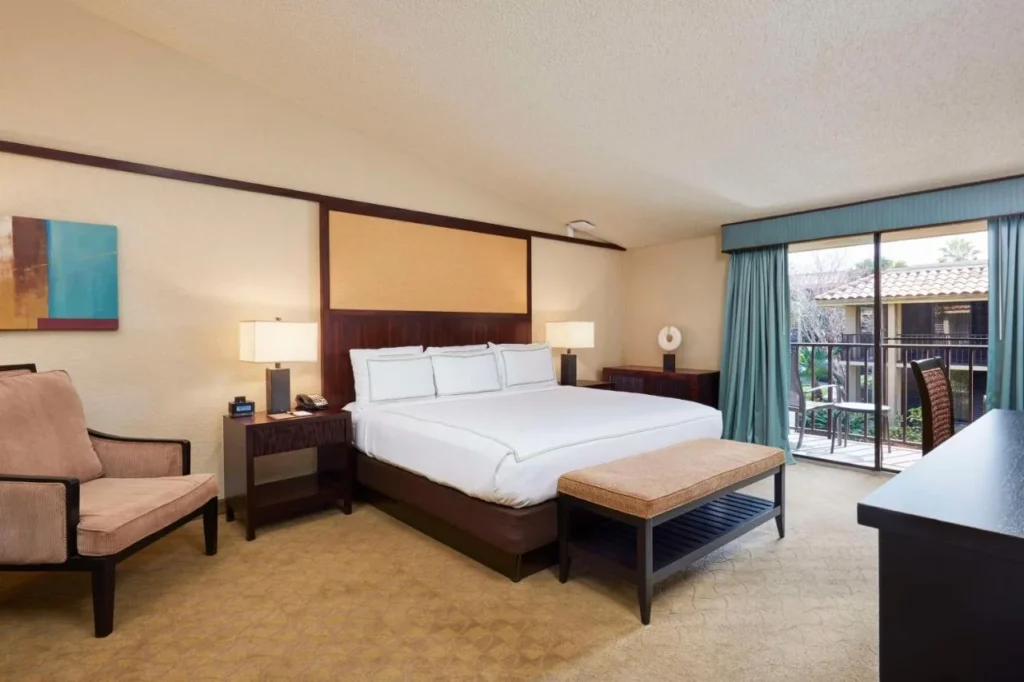 Villa king room with courtyard balcony at the DoubleTree by Hilton Orlando Theme Park Resort